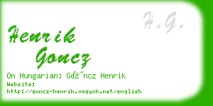 henrik goncz business card